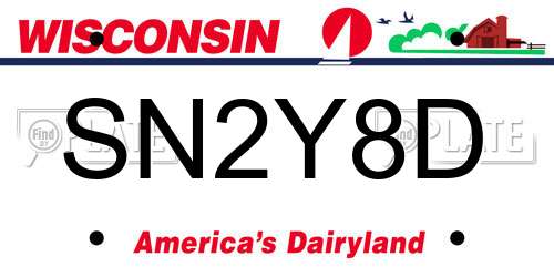 SN2Y8D Wisconsin License Plate