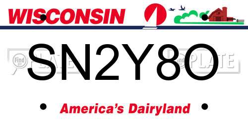 SN2Y8O Wisconsin License Plate