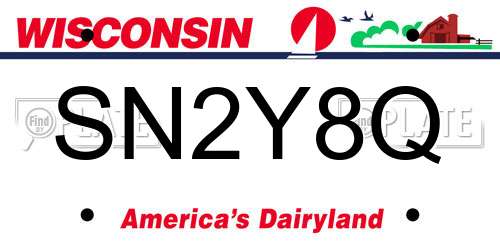 SN2Y8Q Wisconsin License Plate