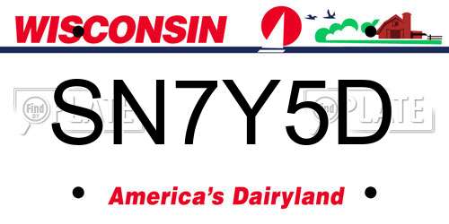 SN7Y5D Wisconsin License Plate