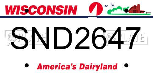 SND2647 Wisconsin License Plate