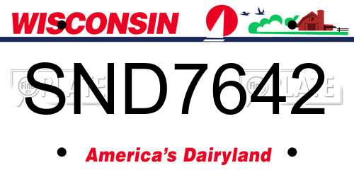 SND7642 Wisconsin License Plate