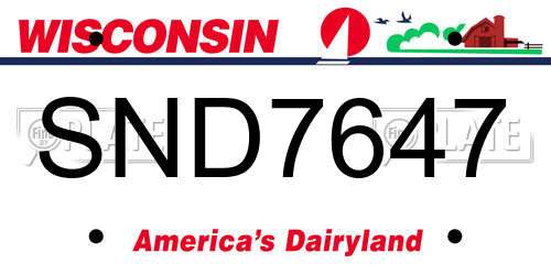 SND7647 Wisconsin License Plate