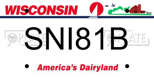 SNI81B Wisconsin License Plate