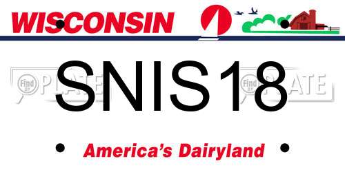SNIS18 Wisconsin License Plate