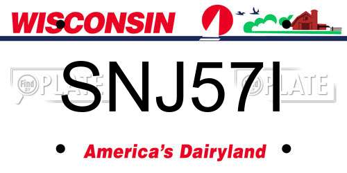 SNJ57I Wisconsin License Plate