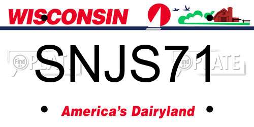 SNJS71 Wisconsin License Plate