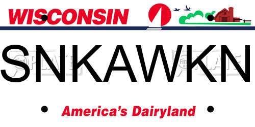 SNKAWKN Wisconsin License Plate