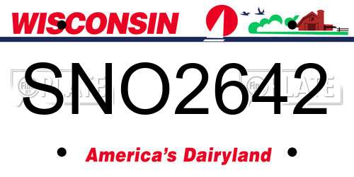 SNO2642 Wisconsin License Plate
