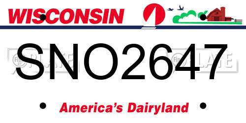SNO2647 Wisconsin License Plate