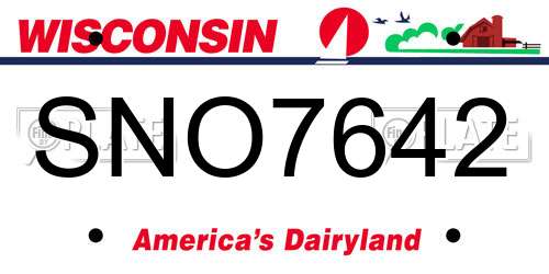 SNO7642 Wisconsin License Plate