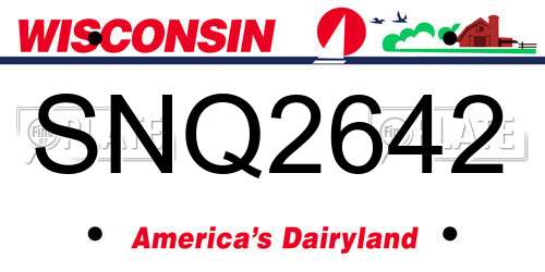 SNQ2642 Wisconsin License Plate