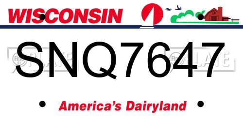 SNQ7647 Wisconsin License Plate