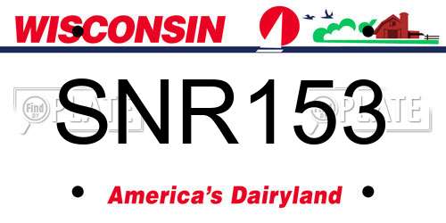SNR153 Wisconsin License Plate