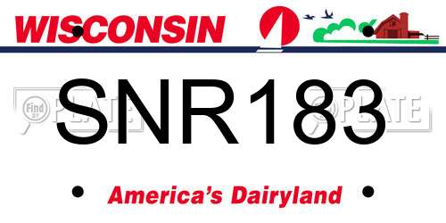 SNR183 Wisconsin License Plate
