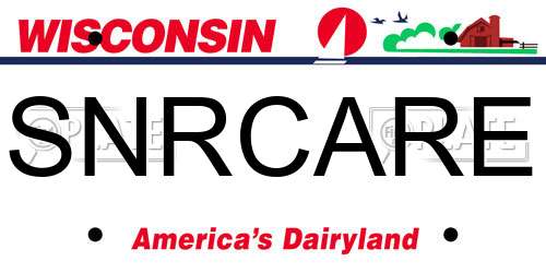 SNRCARE Wisconsin License Plate