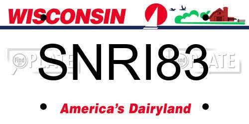 SNRI83 Wisconsin License Plate