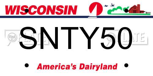 SNTY50 Wisconsin License Plate