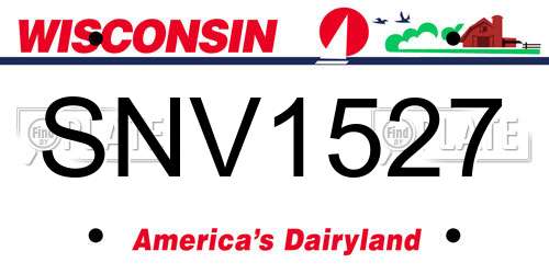 SNV1527 Wisconsin License Plate