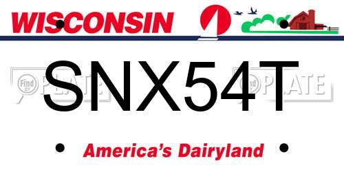 SNX54T Wisconsin License Plate