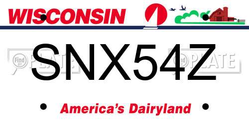 SNX54Z Wisconsin License Plate