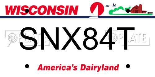 SNX84T Wisconsin License Plate