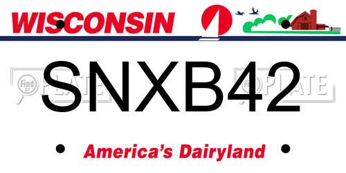 SNXB42 Wisconsin License Plate