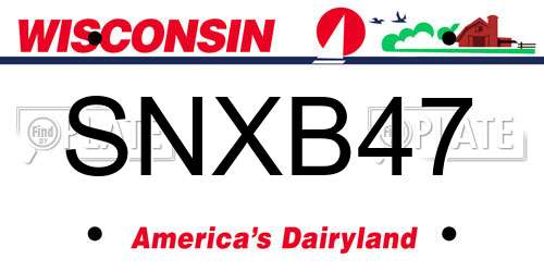 SNXB47 Wisconsin License Plate
