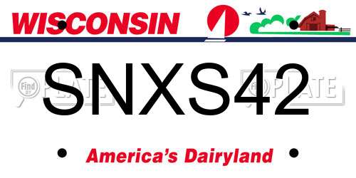 SNXS42 Wisconsin License Plate