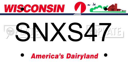 SNXS47 Wisconsin License Plate