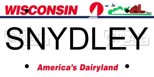 SNYDLEY Wisconsin License Plate