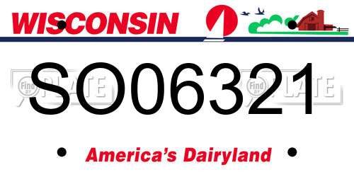 SO06321 Wisconsin License Plate