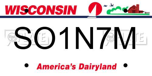 SO1N7M Wisconsin License Plate