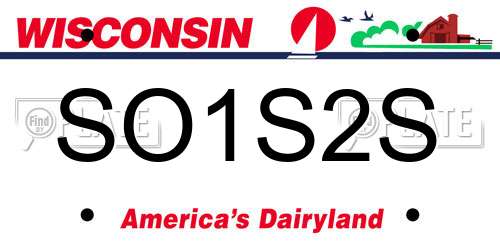 SO1S2S Wisconsin License Plate