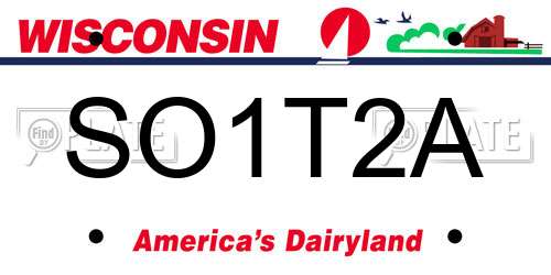 SO1T2A Wisconsin License Plate