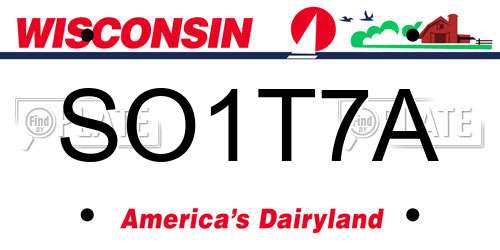 SO1T7A Wisconsin License Plate