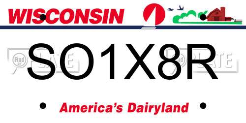 SO1X8R Wisconsin License Plate