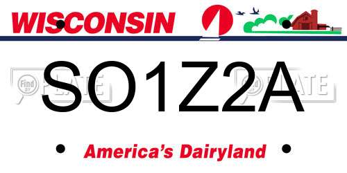 SO1Z2A Wisconsin License Plate