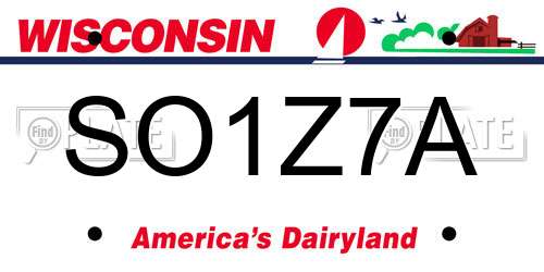 SO1Z7A Wisconsin License Plate