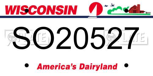 SO20527 Wisconsin License Plate
