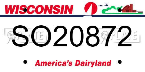 SO20872 Wisconsin License Plate