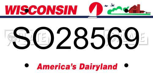 SO28569 Wisconsin License Plate