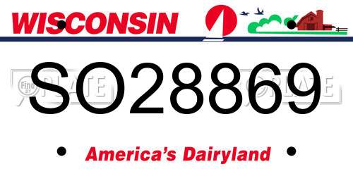 SO28869 Wisconsin License Plate