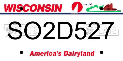 SO2D527 Wisconsin License Plate