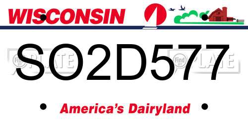 SO2D577 Wisconsin License Plate