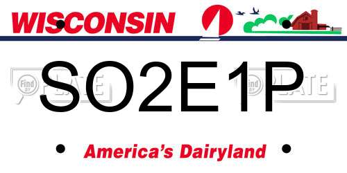 SO2E1P Wisconsin License Plate