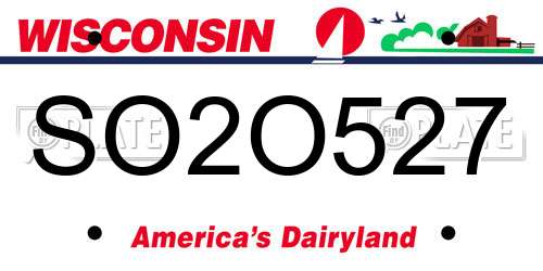 SO2O527 Wisconsin License Plate