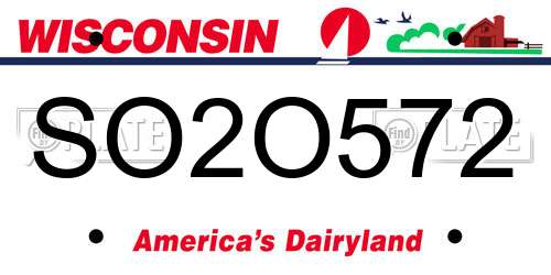 SO2O572 Wisconsin License Plate