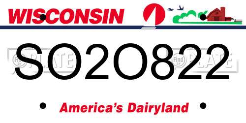 SO2O822 Wisconsin License Plate