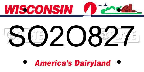 SO2O827 Wisconsin License Plate